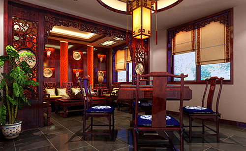 靖边古典中式风格茶楼包间设计装修效果图